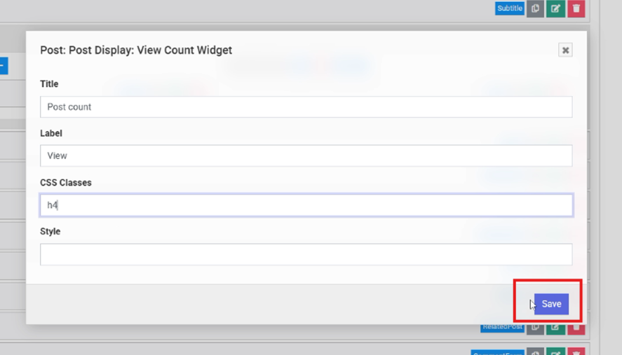 Post Views Settings Dialog Box